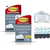 Command Round Cord Clips, Damage Free Hanging Cable, for Hanging Electrical Cables, 26 Clear Cord Clips and 32 Strips