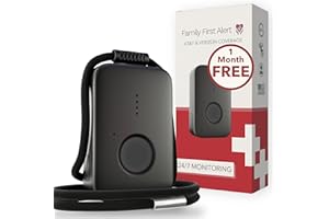 FAMILY FIRST ALERT LLC Medical Alert Systems for Seniors - Fall Detection, 24/7 Monitoring, GPS Location, Water-Resistant, Monthly Subscription, Emergency Mobile Panic Button, Verizon + AT&T 4G Nationwide Service (Black)