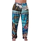 BRIEF INSANITY Lounge Pajama Pants for Men | Humorous, Funny, Novelty Bottoms - Tasty Fish Print Loungewear Pants