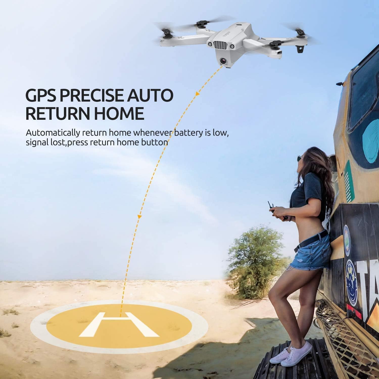Tomzon D65 GPS Drone with 4K Camera for Adults, FPV RC Quadcopter ...