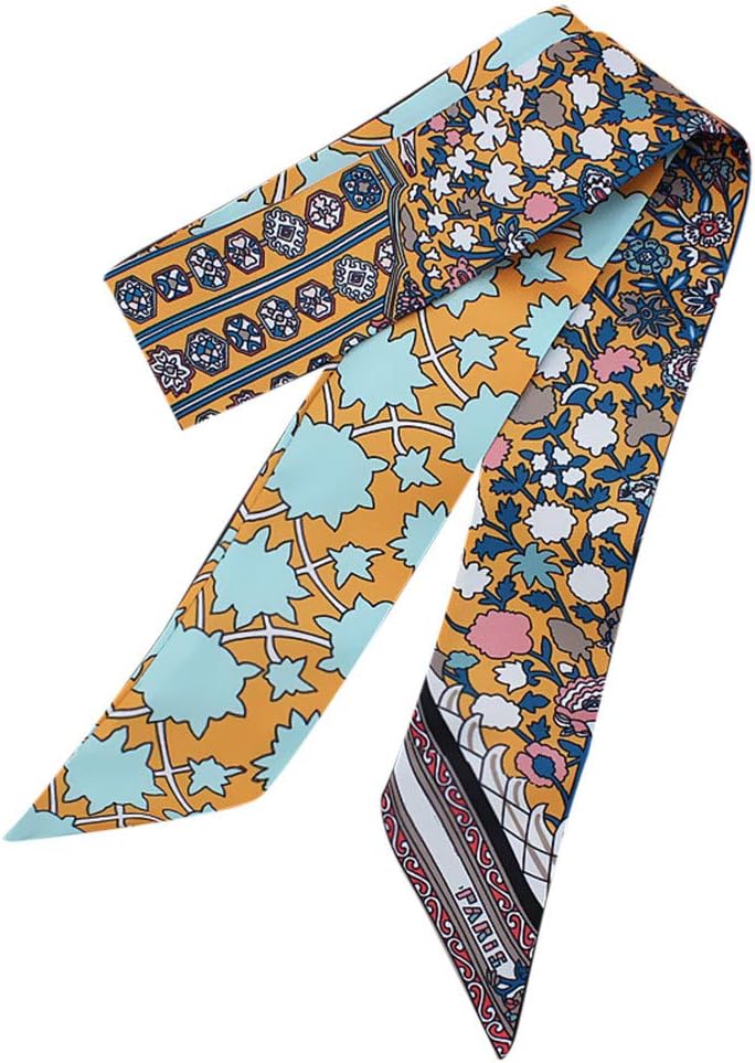 Silk Scarfs for Women Hot Sale, Ladies Ribbon Bag Hat Headband Tied Handle Small Ribbon Scarf