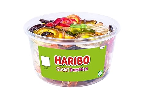 HARIBO Giant Dummies – 60 Pieces of Fruity Gummy Sweets – 816g Tub