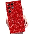 MINSCOSE for Samsung Galaxy S22 Ultra Magnetic Neon Phone Case[Compatible with Magsafe],Cute Bling Glitter Thin Slim Shockproof Sparkly Cover for Women Girl for Samsung Galaxy S22 Ultra -Wine red