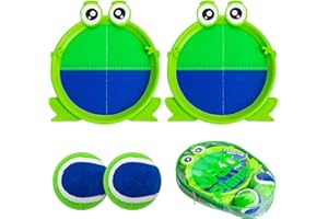 EVERICH TOY EVERICH Upgraded Toss and Catch Ball Game Set - Indoor and Outdoor Games for Kids 3-12, Beach Sand Pool Water Toy Includes 2 Paddles 2 Sticky Balls, Great Birthday Easter Gifts for Boys Girls