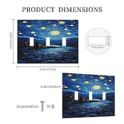 Tewujay Decorative Light Switch Covers 3 Toggle