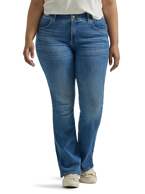 Lee Women's Plus Size Ultra Lux Comfort with Flex Motion Bootcut Jean Indigo Facet 18 Plus Petite
