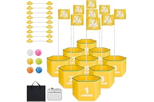 AIGIMU Golf Bucket Game 9 Holes,Golf Yard Games for Adults and Family,Golf Backyard Game for Outdoor Indoor, Golf Practice Game-Portable Golf Course Play Lawn,Park,Beach,Yard,Golf Gifts for Christmas