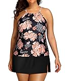 Yonique Women Two Piece Plus Size Tankini with