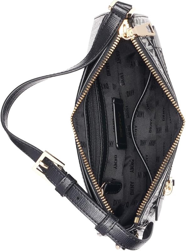 Bryant Ave Top Zip Demi Crossbody para mujer, Black Logo Black
