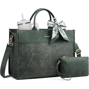 LOVEVOOK Laptop Tote Bag for Women, Vintage Work Bag with Large Cup Holder | Waterproof Business Computer Bag,Teacher Handbag