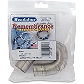 Beadalon Remembrance Stainless Steel Memory Wire, Round, Ring, Bright, 1 oz, approx. 195 coils