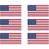 Rogue River Tactical Pack of 6 USA Flag Sticker United States Work Hard Hat Biker Helmet Stickers Decals Toolbox 1\x 2\
