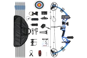 WUXLISTY Compound Bow for Youth, Teenagers and Beginners 15-45LBS Draw Weight, Limbs Made in US, Ready to Shoot, Bow and Arrow Set with All The Archery Accessories
