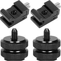 2 Adaptateurs Sabot Flash Pour Trépied - Vis 1/4, ABS, Pied Froid, Pour Studio Photo - 10