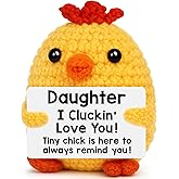 Daughter Gifts Easter Basket Stuffers for Teens Girl from Mom Dad, Easter Gifts for Teens Girl I Love You Daughter Birthday Gift from Mother Father, Funny Handmade Crochet Chicken Gift for Daughters