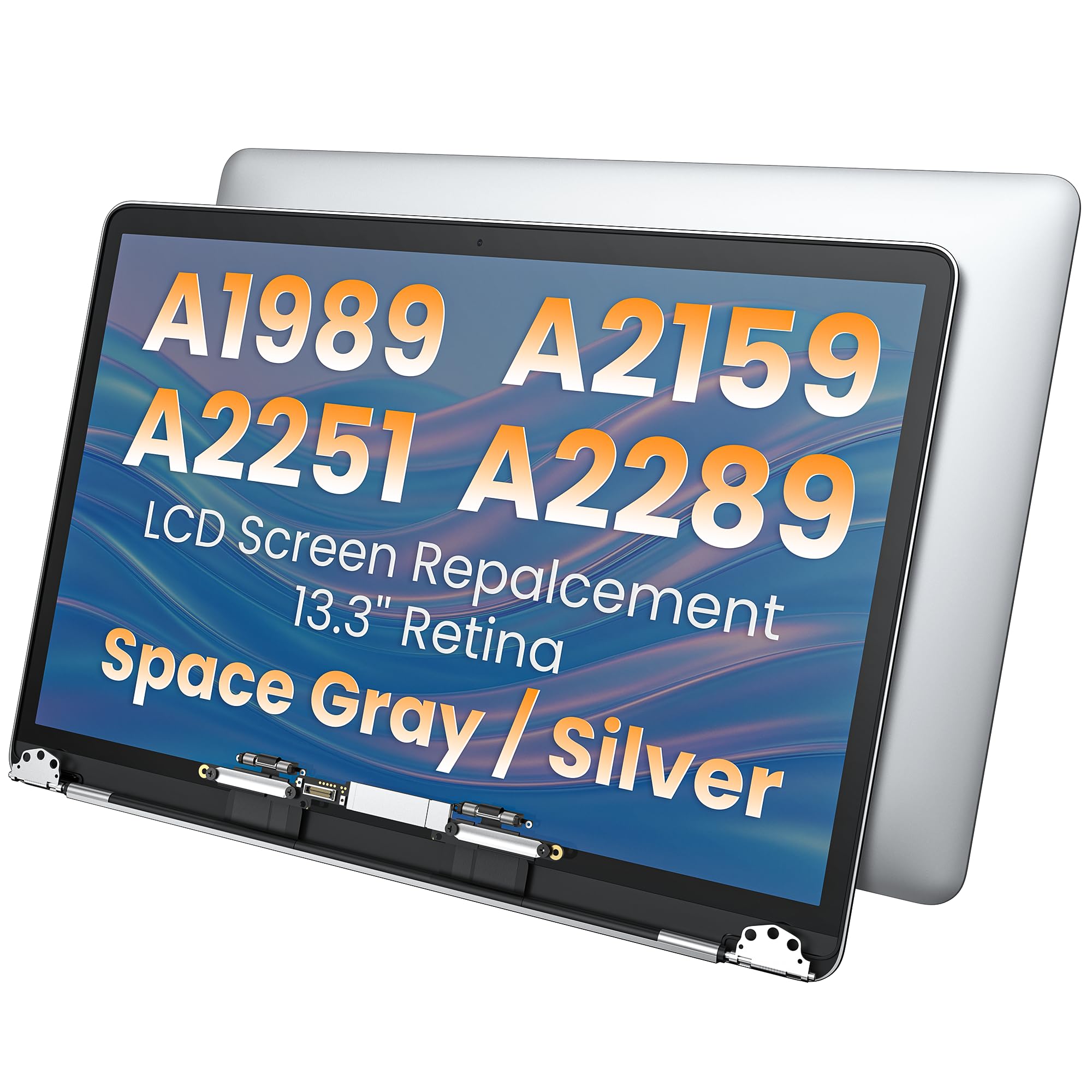 Photo 1 of DZLQS A1989 A2159 A2251 A2289 LCD Screen Display Replacement Kit for MacBook Pro 13" Compatible with 2018-2020 Year Retina Display (Silver)