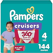Pampers Diapers - Cruisers 360 - Size 4, 144 Count, Babyproof up to 100% Leakproof Pull-On Diaper