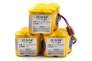 elxjar (3-Pack) BR-2/3AGCT4A 6V 4400mAh Replacement Battery for Panasonic FANUC A98L-0031-0025, A06B-6114-K504, CUSTOM-107, SHS749, GE Fanuc 18T Series PLC CNC Robotics Battery