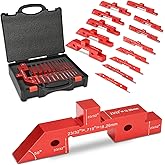 Comfylichi 14Pcs Setup Blocks for Woodworking, Router Table Saw Accessories | Aluminum Precision Set up Bars, &plusmn;0.005" Tolerance, for Height, Depth, Angle &amp; Fence Alignment; Woodworking Tool with Case