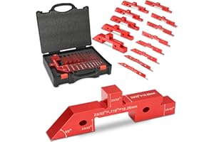 Comfylichi Table Setup Blocks for Woodworking, 14pcs Aluminum Alloy Precision Set up Bars, Precision Height, Depth, Angle & Fence Alignment Gauge Set - Router and Saw Accessories with Storage Case