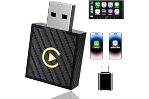 2-in-1 Wireless CarPlay Adapter & Android Auto Adapter, Instant Cable to Wireless Conversion, Plug & Play, Ultra Compact Mini