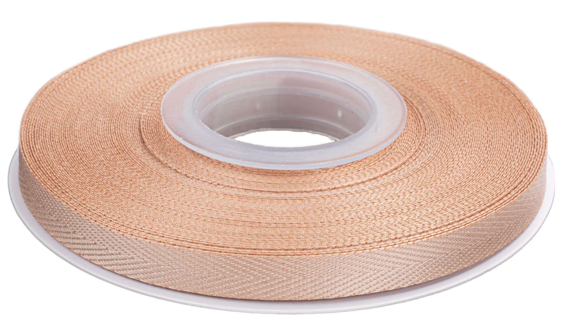 Joycrosso Herringbone Tape Twill Ribbon Soft Handle, Great for Gift Wrapping Craft Sewing, 9mm x 22 Meters - Tan