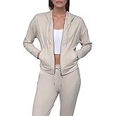 DKNY womens Full Zip Cropped Hoodie Sweatshirt