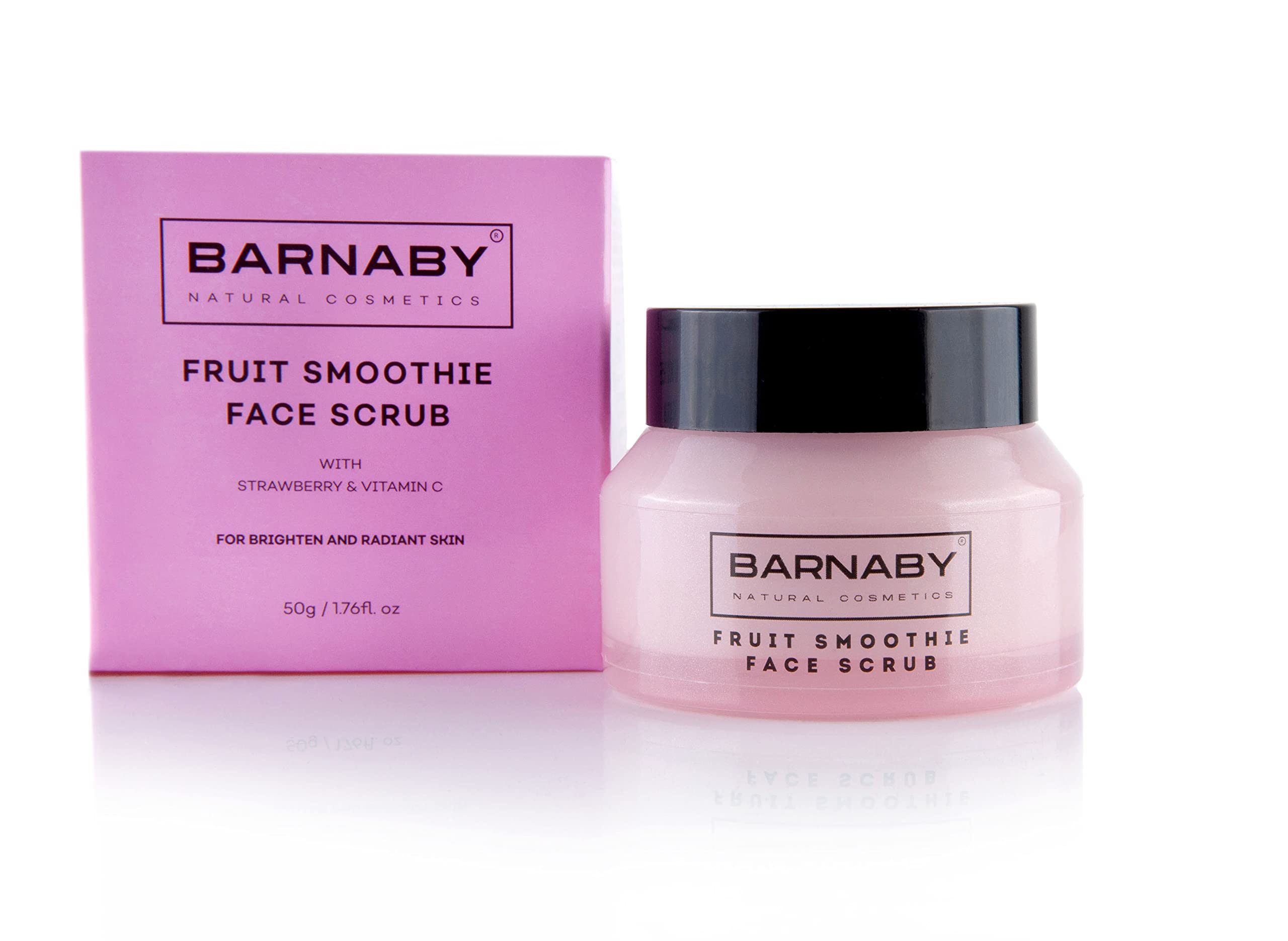 Barnaby Skincare Fruit Smoothie Face Scrub, Natural Exfoliating Skincare, Remove dead skin cells, Blemishes and Spots, with Vitamin C and Strawberry