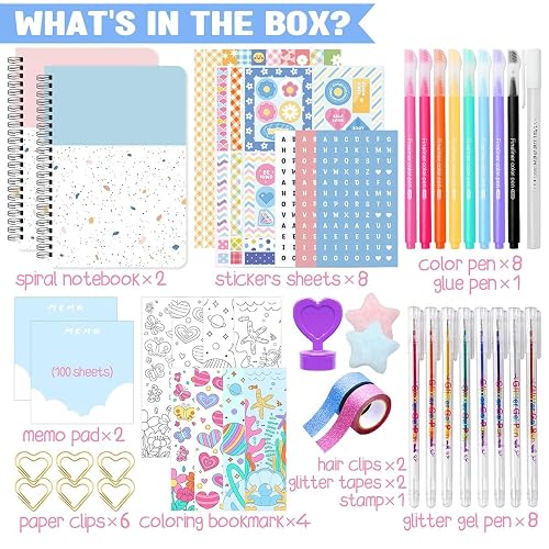 DIY Journal Kit For Teens - 2 Pack Creative Scrapbook Supplies For Girls 8-14