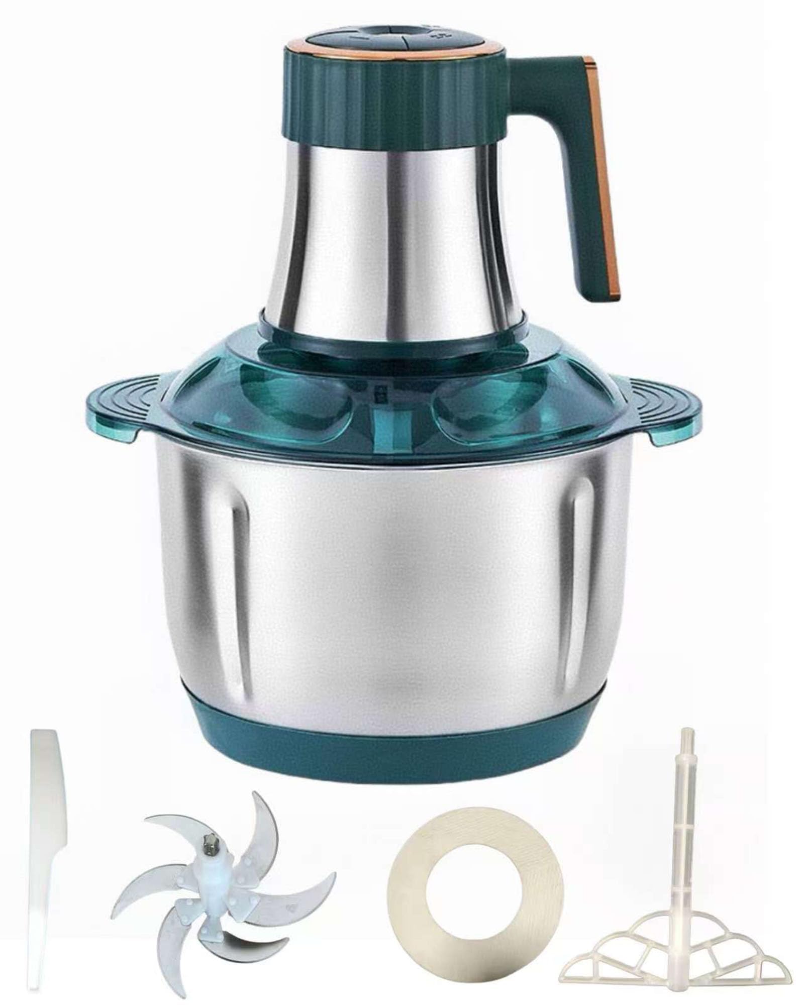 Photo 1 of (major usage) Aptovpvp 5L Electric Meat Grinder, Stainless Steel Dough Machine, 500w Strong Food Processing Machine, 5-Speed Mode, Used For Dough Stirring, Onion, Meat, Nuts, Fruits, Garlic, Vegetables
