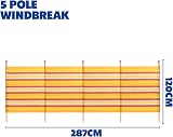 Yello Beach & Camping Windbreak 5 Pole Sun Shelter 120 x 287 cm Orange Stripe view 7