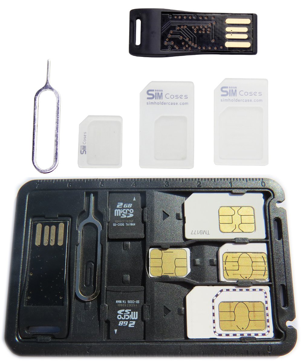 Mua Slim SIM Card holder case & MicroSD card Storage + 1 USB Memory ...