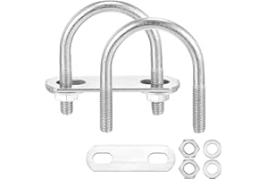 METALLIXITY U Bolts 4 Sets (1/4"(M6) x1.29"x2.08"), Round U Bolt Kits 304 Stainless Steel with Accessories - for Construction