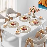 Homcomodar Round Placemats Set of 6 with Coasters 34 cm 10 cm Khaki view 6