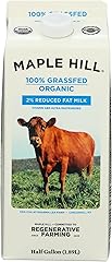 Maple Hill Creamery 100% Grass-Fed Organic 2% Milk - Ultra Pasteurized USDA Organic Reduced Fat Milk – 64 fl oz