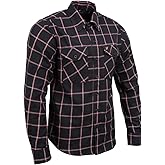 Milwaukee Leather MNG11651 Men's Black and Red Long Sleeve Cotton Flannel Shirt - Small