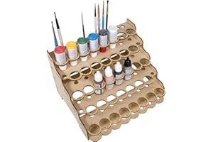 The Broken Token Modular Paint Rack w/ 26mm Holes - Multiple Organizer for Paint Bottles, Pots, and Brushes in Tiered Layout - Customize Your Pieces with Easy Organization & Access