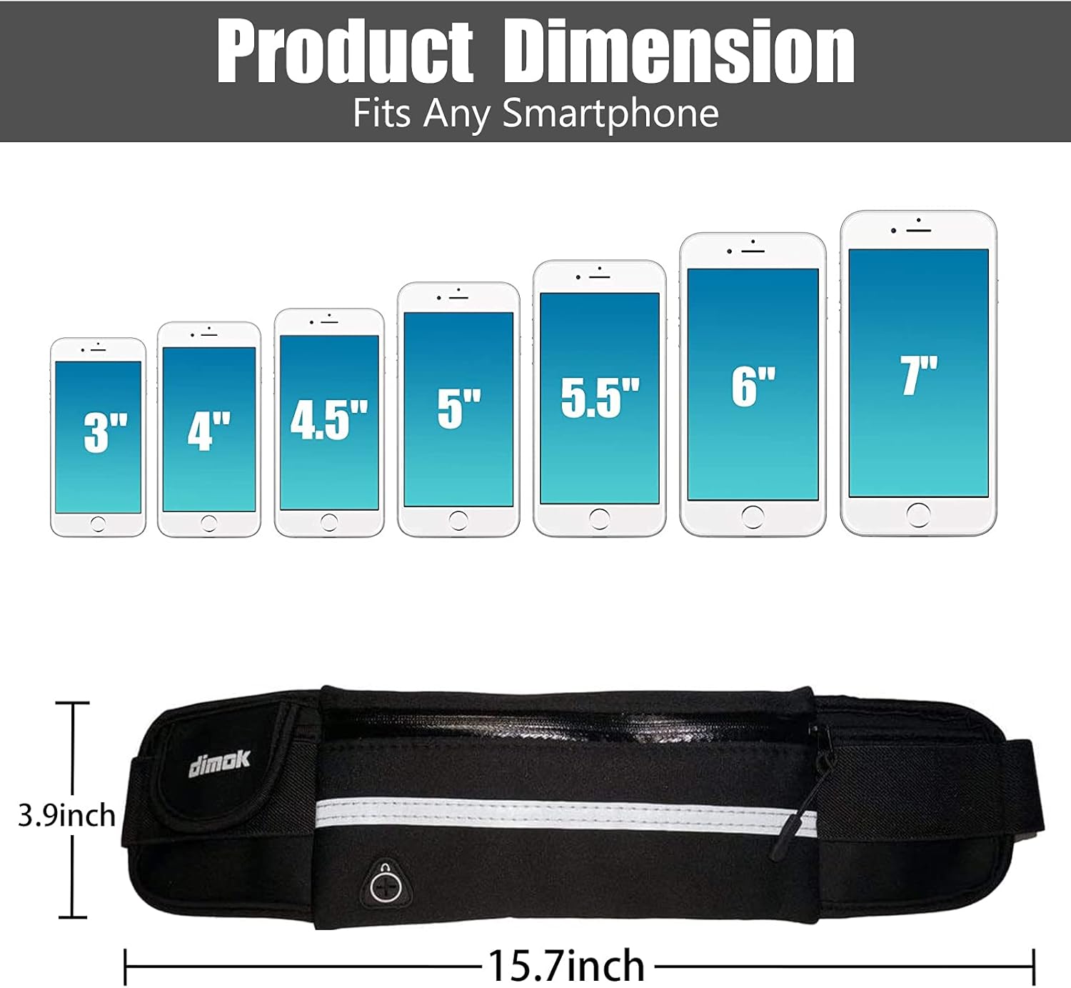 Running Pouch Belt Waist Pack Bag,Workout Fanny Pack,Bounce Free Jogging Pocket Belt–Travelling Money Cell Phone Holder for Running Accessories (Black)