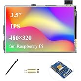 UeeKKoo 3.5inch Touch Screen Compatible with Raspberry Pi 5/Pi 4B/3B+/3B/Zero/Pi Zero 2W/Zero W/Zero WH/CM5/CM4, 480x320 IPS Display, 160&deg; Viewing Angle, SPI Touch Port