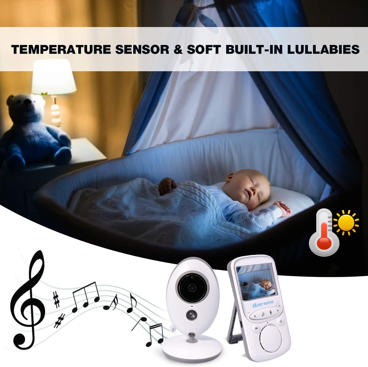 Vigilabebes Bebe Vigilabebes Con Camara De Pantalla Lcd Vision Nocturna Vision Gran Angular Intercomunicador Remoto Bebe Monitor Seguridad