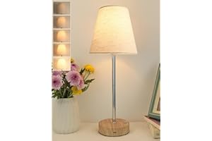 Cordless Table lamp, Touch Control Brightness 5-100% Stepless Dimmable Battery Operated Fabric Shade Rechargeable Desk Lamp w