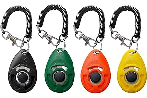HoAoOo Pet Training Clicker with Wrist Strap - Dog Training Clickers 4 Color