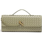 NEWBELLA Handwoven Women's Clutch Purse, Crossbody Bag with Adjustable Strap for Evening & Casual Use