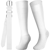 Zhanmai Baseball Belt and Socks Combo Adjustable Softball Socks and Elastic Waist Belt for Youth Boys Girls, Adult