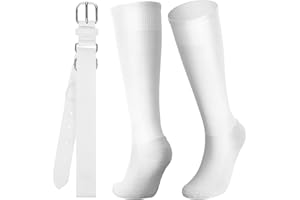 Zhanmai Baseball Belt and Socks Combo Adjustable Softball Socks and Elastic Waist Belt for Youth Boys Girls, Adult