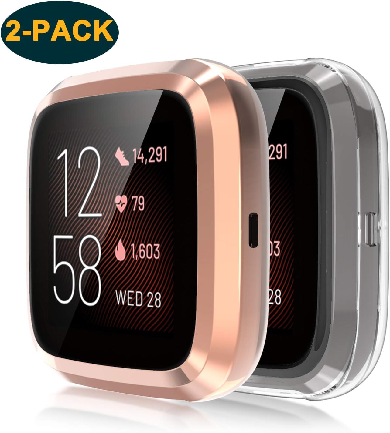 FASTSNAIL Screen Protector Case for Fitbit Versa 2, [2 Pack] Protective