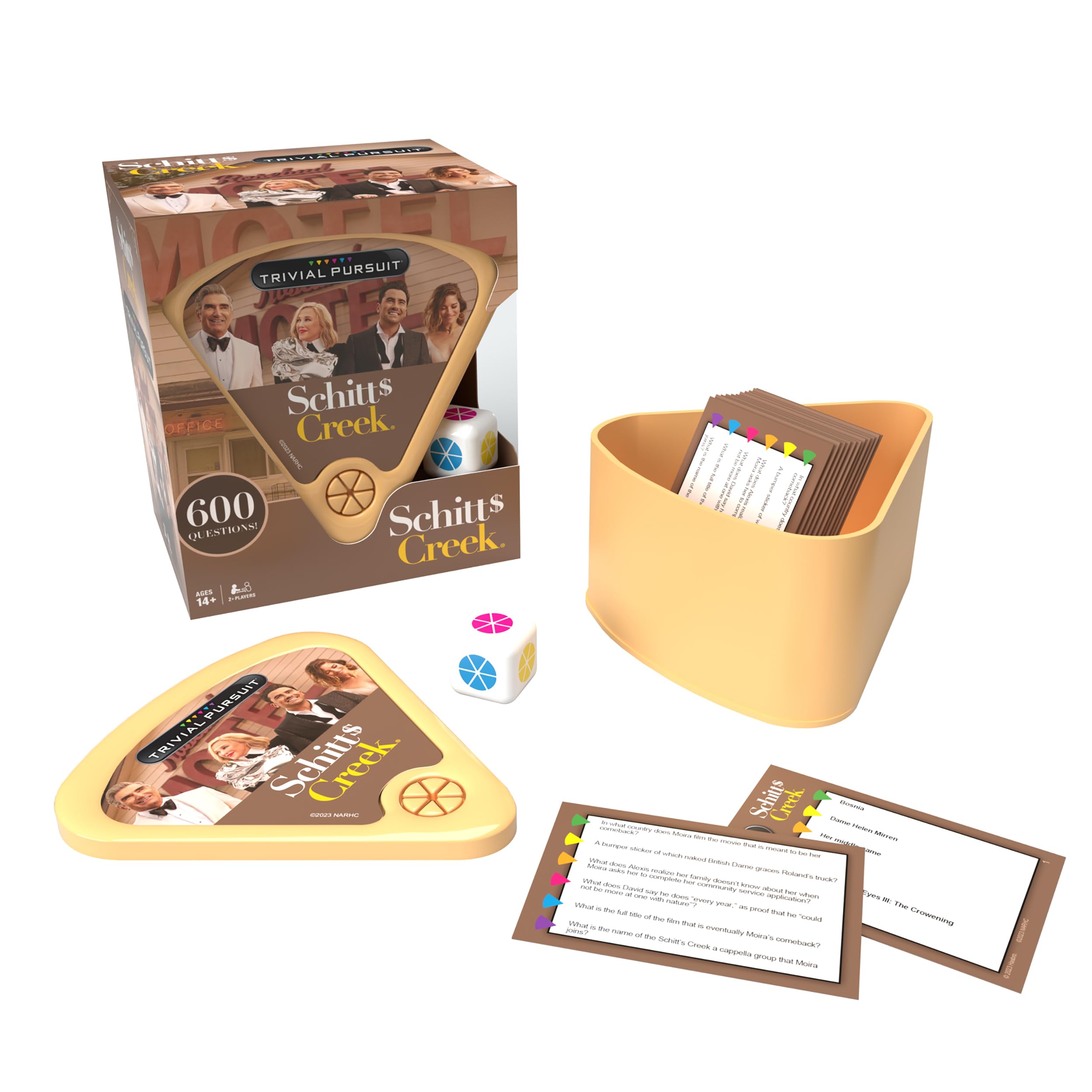 USAOPOLY Trivial Pursuit Schitt's Creek Edition | Trivia Game Questions from Schitt's Creek | 600 Questions & Die in Travel Container | Officially Licensed Schitt's Creek Game