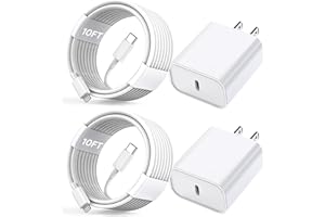 ARTICONA iPhone Fast Charger, [Apple MFi Certified] 2 Pack PD USB C Wall Charger Block Plug with 10FT Extra Long Type C to Lightning Fast Charging Data Sync Cable for iPhone 14 13 12 11 XR X 8 iPad and More