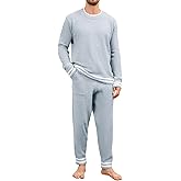 Yimoon Mens Fleece Pajamas Set Soft Fluffy Pjs Sleepwear Winter Warm Long Sleeve Fuzzy Loungewear