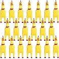 Zddaoole 20 Pcs Rubber Chicken,Screaming Chicken,Squeeze Chicken,Yellow Rubber Squawking Dog Toys,Prank Novelty Noise Toy
